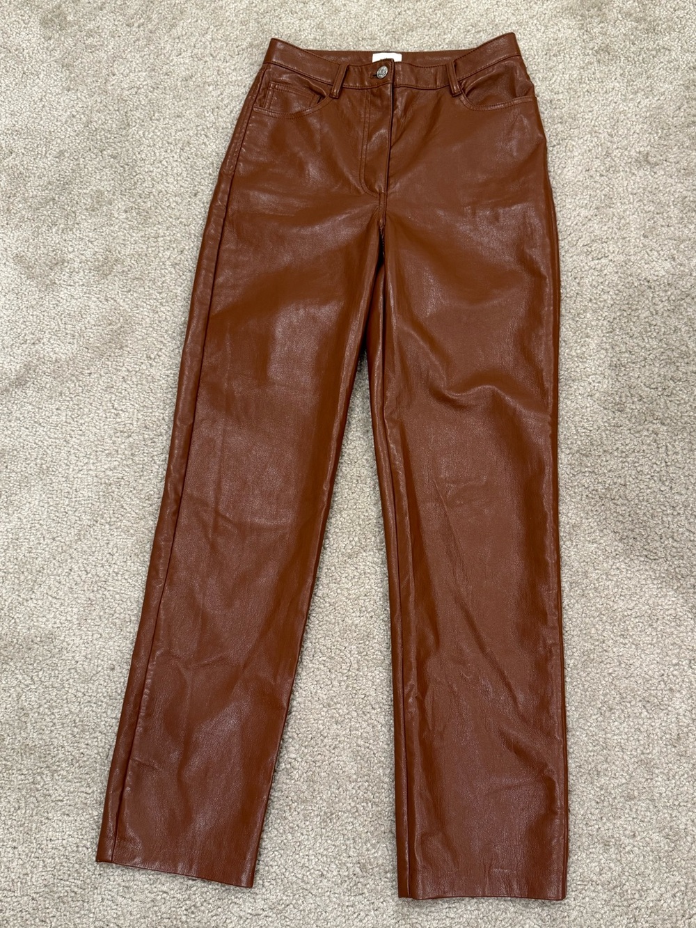 Wilfred Brown Faux Leather Pants size 4